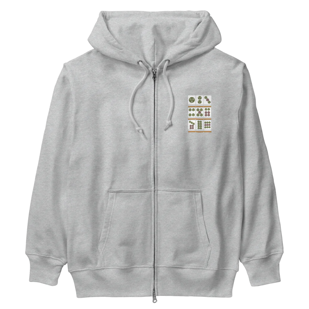 キッズモード某の葵のピンズ ( 架空麻雀牌シリーズ) Heavyweight Zip Hoodie