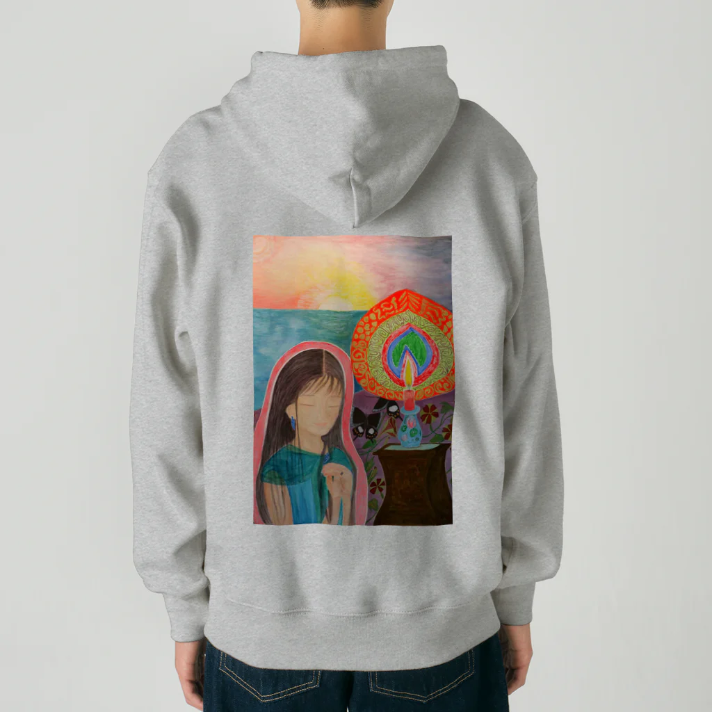 キキとココからのMagic hour / 穏やかな夕暮れの祈り Heavyweight Zip Hoodie