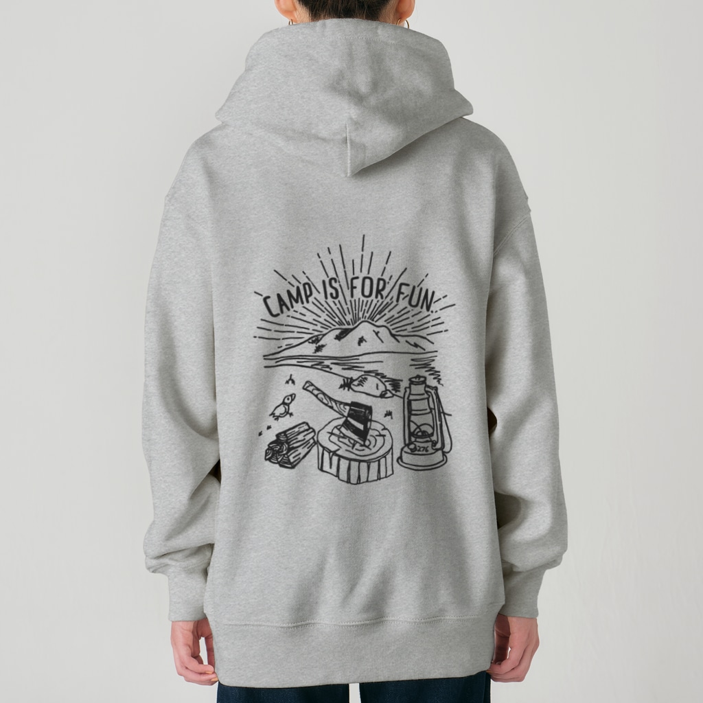 Too fool campers Shop!のキャンプは楽しむもの01(黒文字) Heavyweight Zip Hoodie