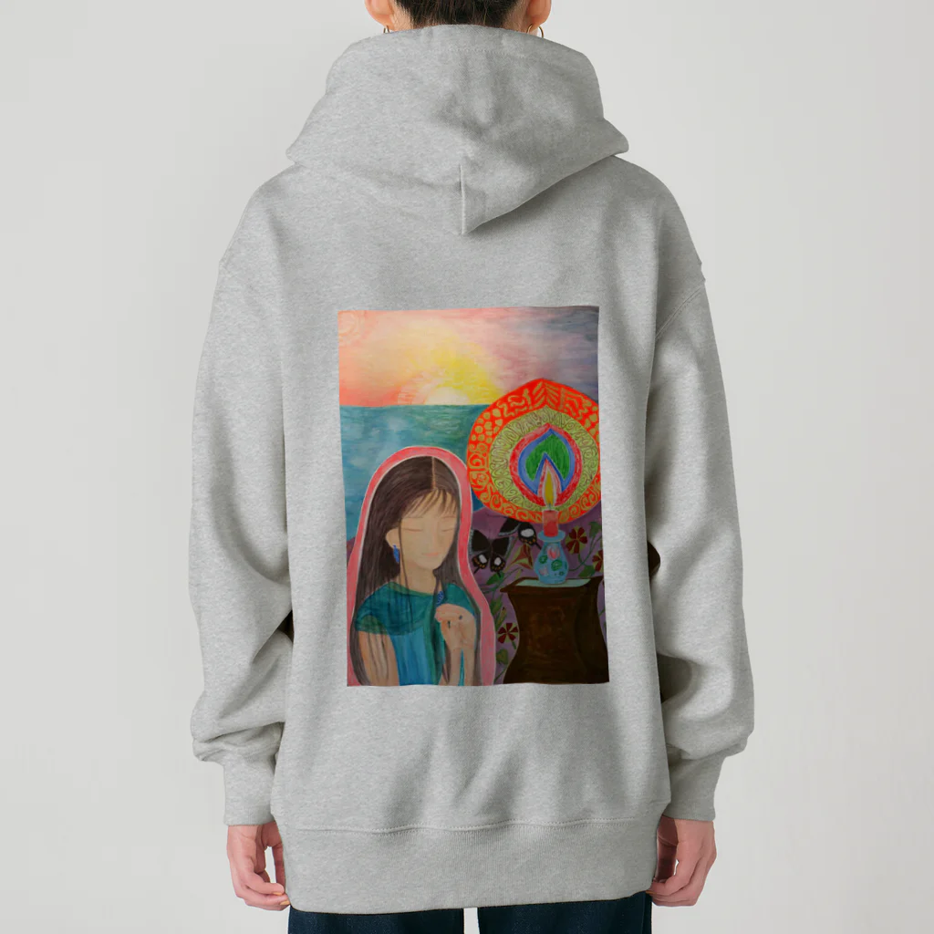 キキとココからのMagic hour / 穏やかな夕暮れの祈り Heavyweight Zip Hoodie