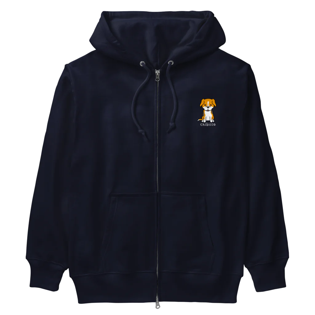 KAORIN’s TV 【ちびっこ】のぽっつんビーグル chibicco (白文字) Heavyweight Zip Hoodie