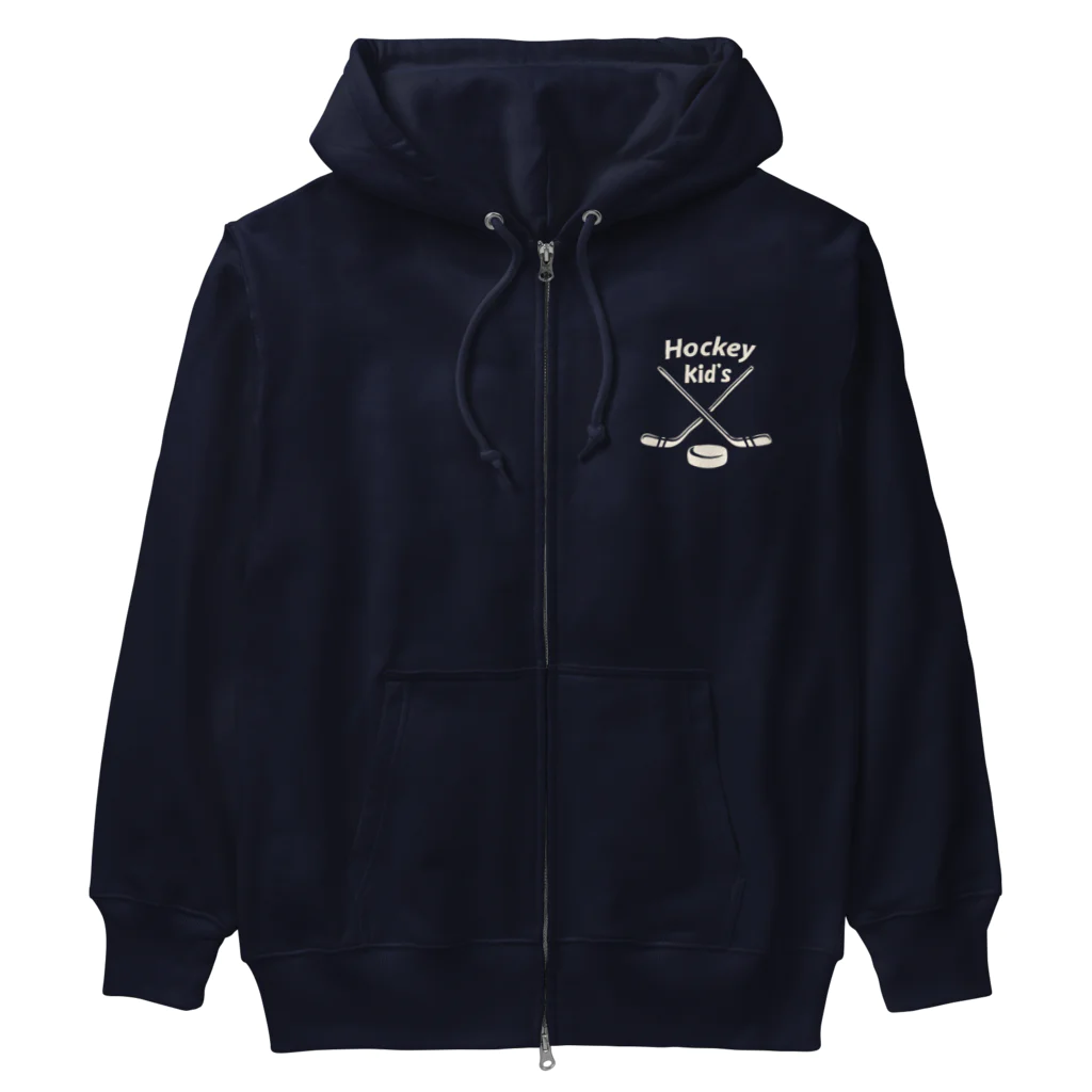 キッズモード某のホッケ－キッズ　濃色用 Heavyweight Zip Hoodie