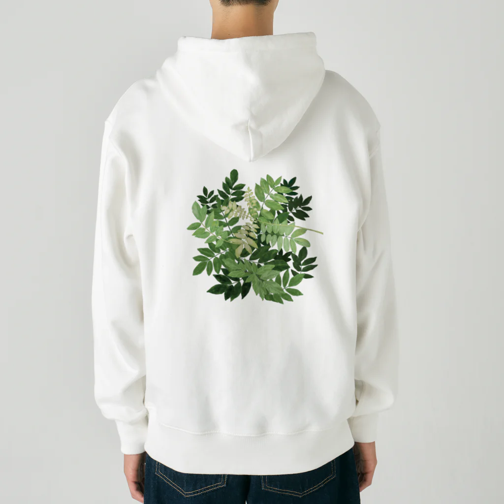 Wonder Bird Forestの藤の葉陰 Heavyweight Zip Hoodie