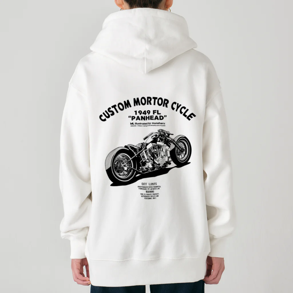 illustrator_HaLのCUSTOM MORTOR CYCLE Heavyweight Zip Hoodie