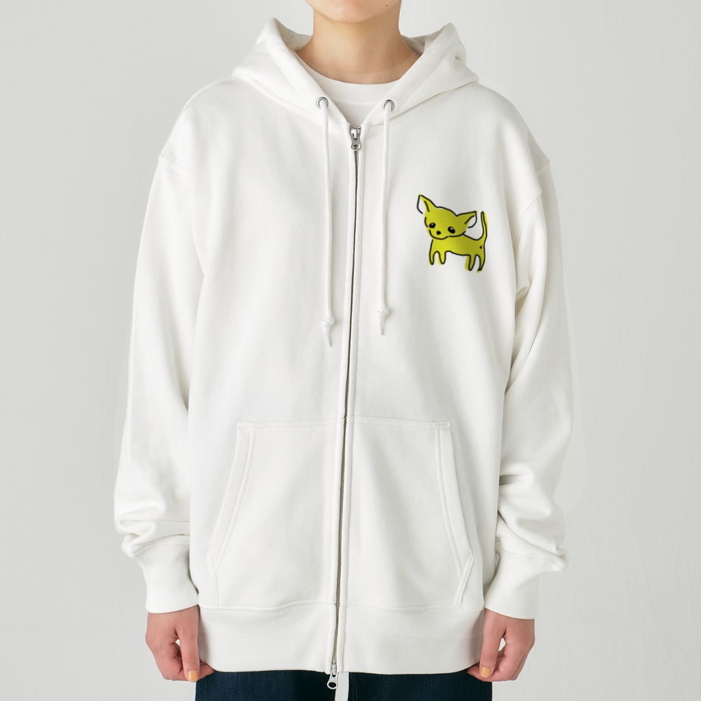 akane_art（茜音工房）のゆるチワワ（イエロー） Heavyweight Zip Hoodie