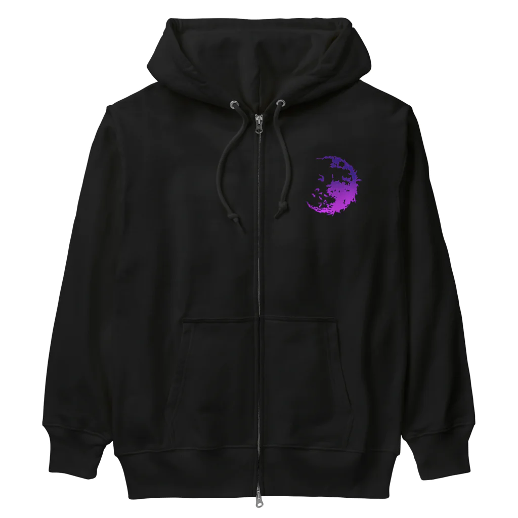 FAN-TANのBat Moon(パープル) Heavyweight Zip Hoodie