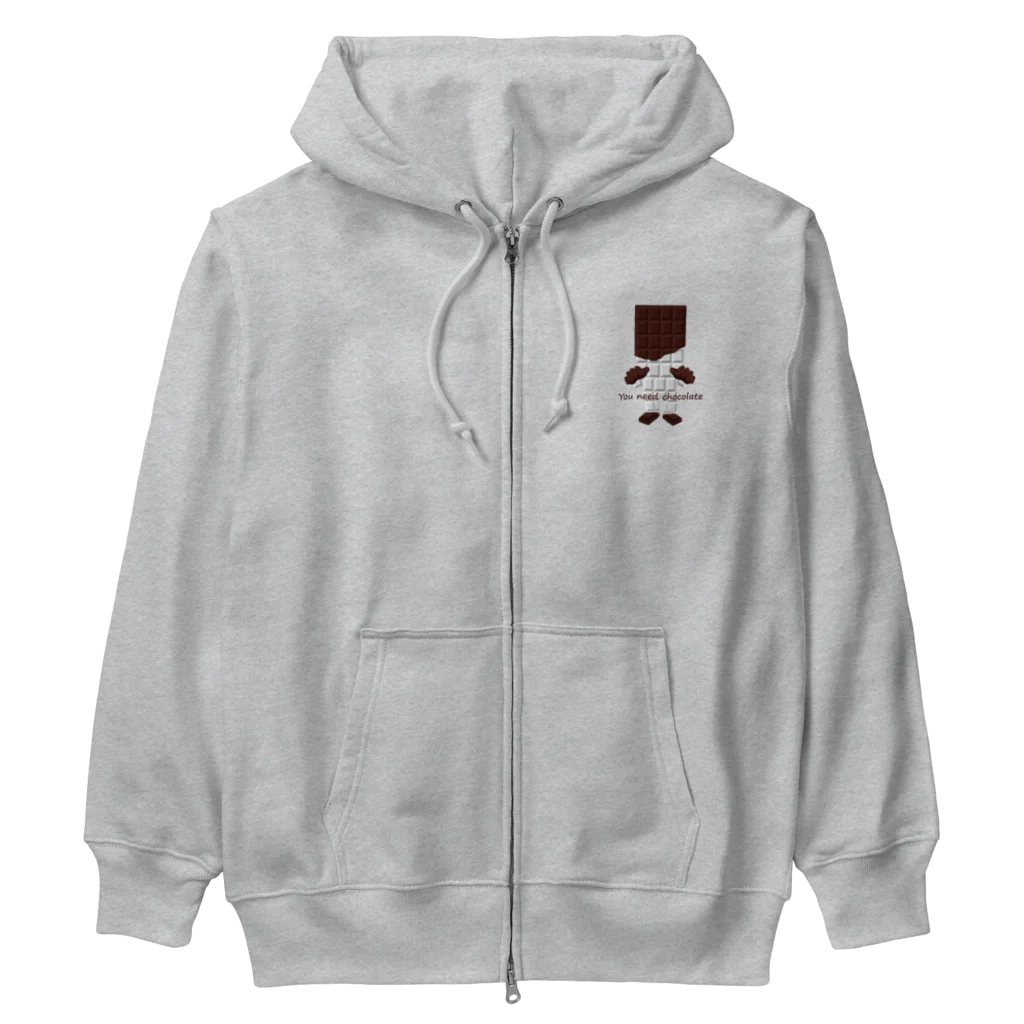 キッズモード某の板チョコ男 Heavyweight Zip Hoodie