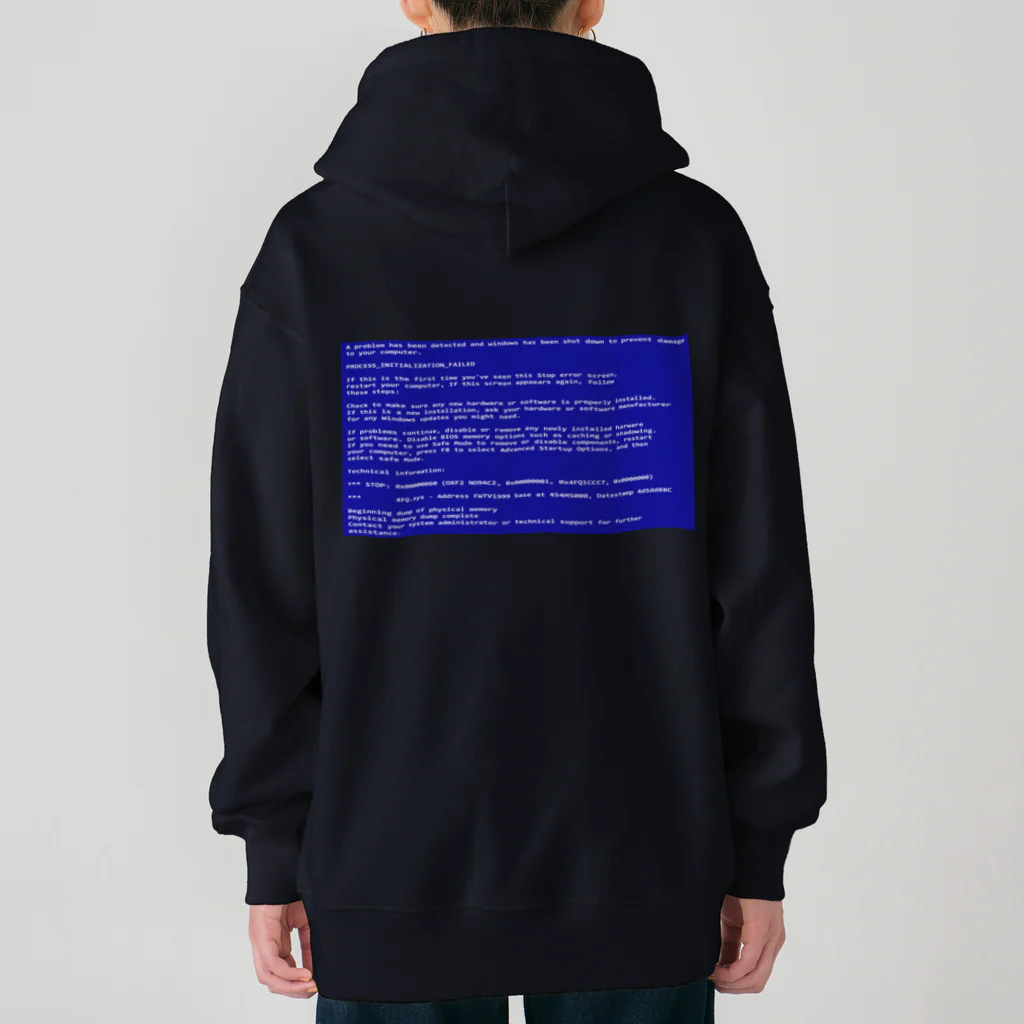 Ａ’ｚｗｏｒｋＳの一番コワいヤツ　ブルースクリーン Heavyweight Zip Hoodie