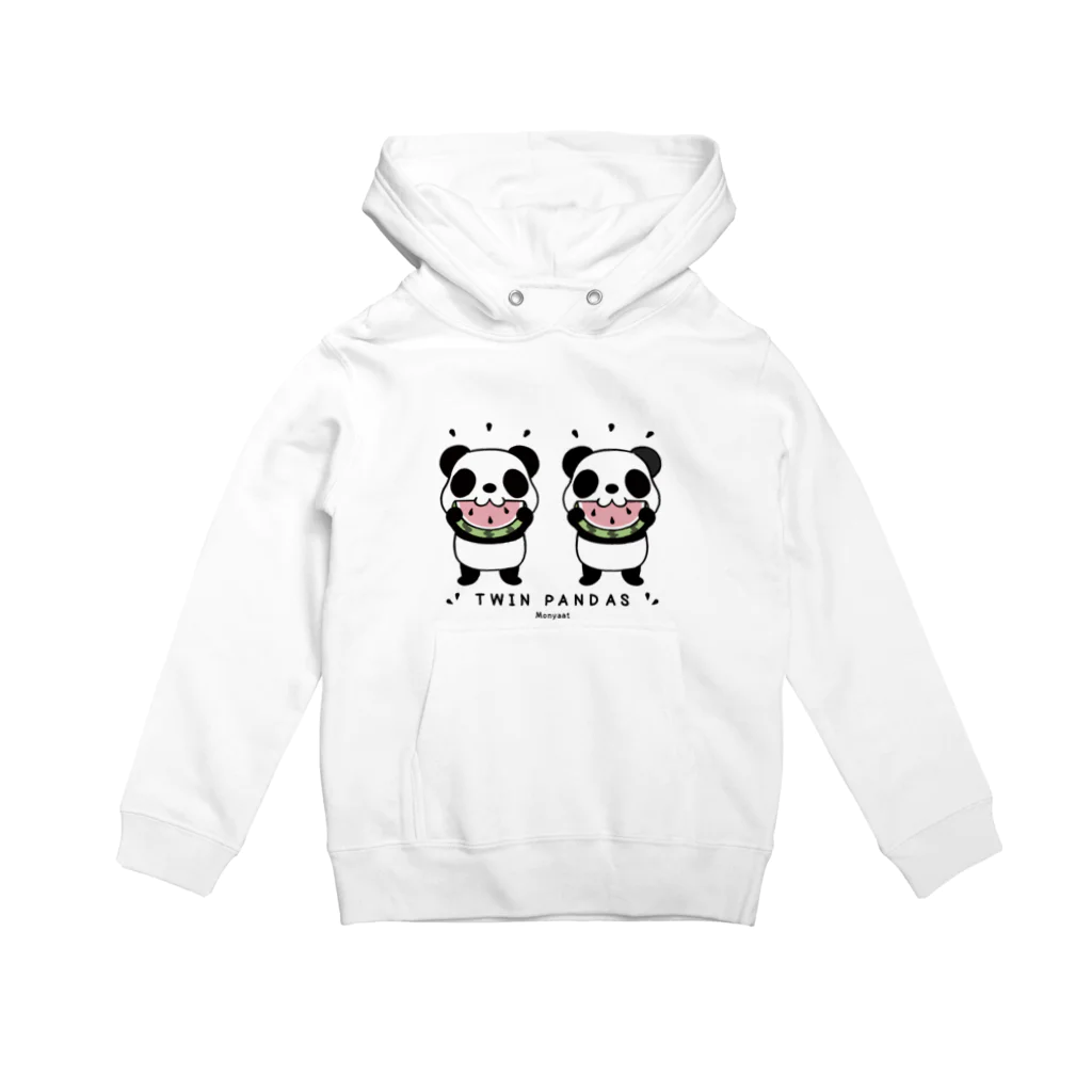 キッズサイズ　わんぱくぽめる堂のキッズサイズ  TWIN PANDAS 一緒のスイカ Hoodie