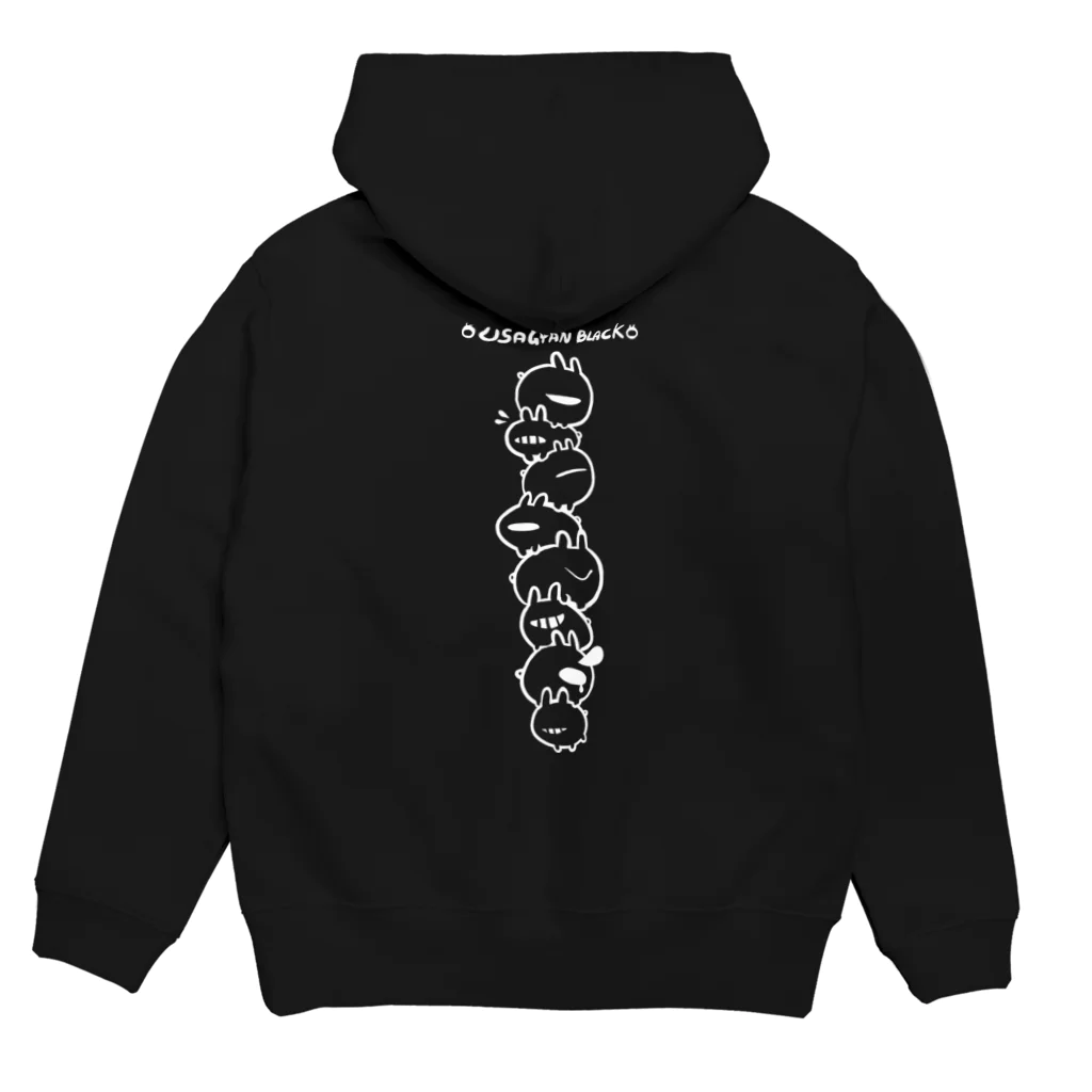 Illustrator JAIBON アパレルグッズのうさぎゃんブラック積み上げデザイン Hoodie:back