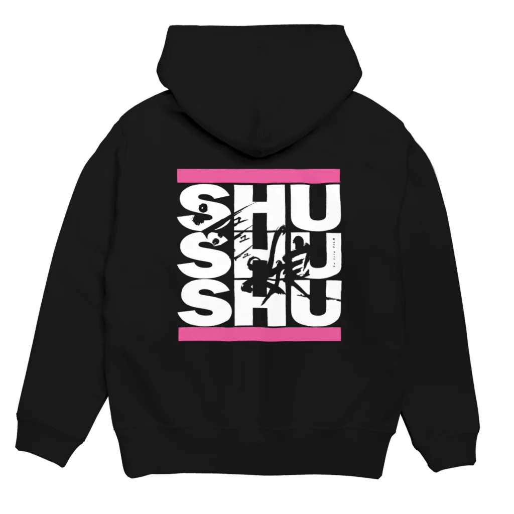 SHUSHUSHUの『シュシュシュの娘』グッズ（濃色） Hoodie:back