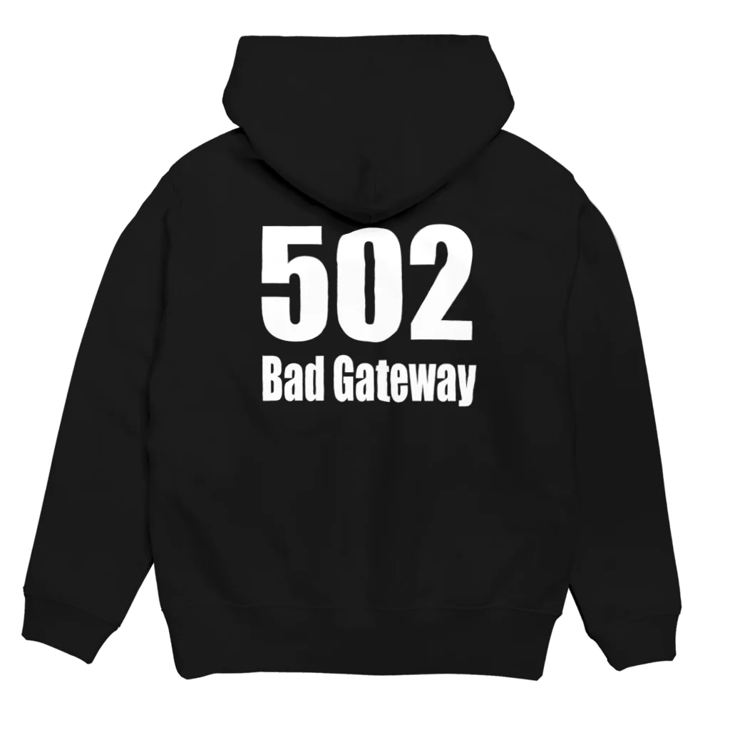 Error Correctionの502 Bad Gateway パーカーの裏面