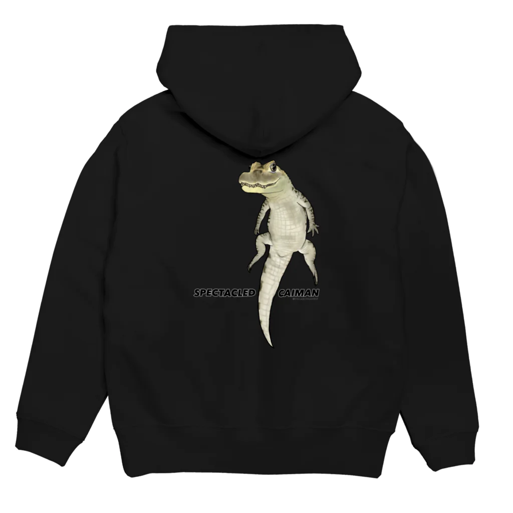 しろくまるいるいと動物たちのメガネカイマン Hoodie:back