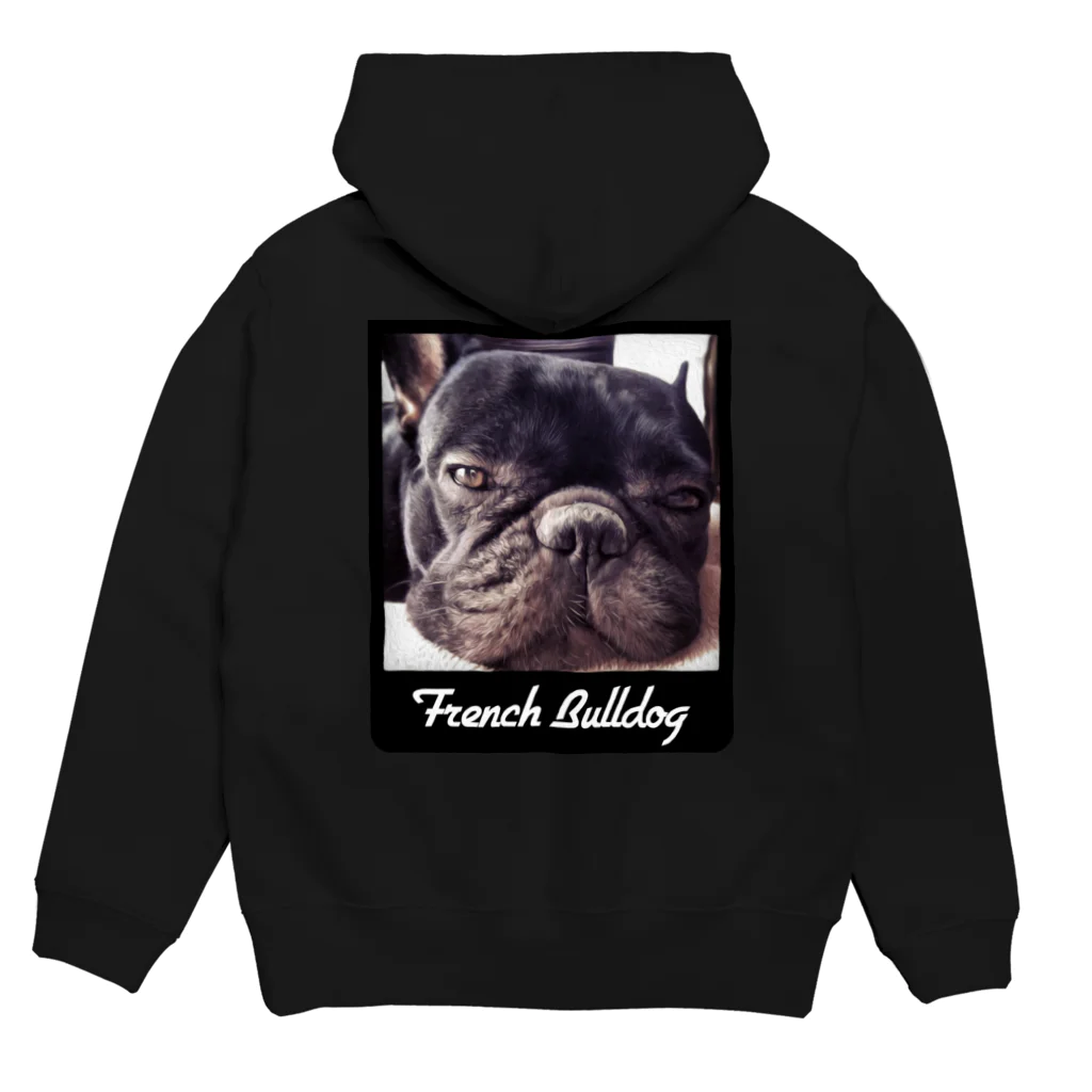 EGL online shopのFrench Bulldog-01 白ロゴ Hoodie:back