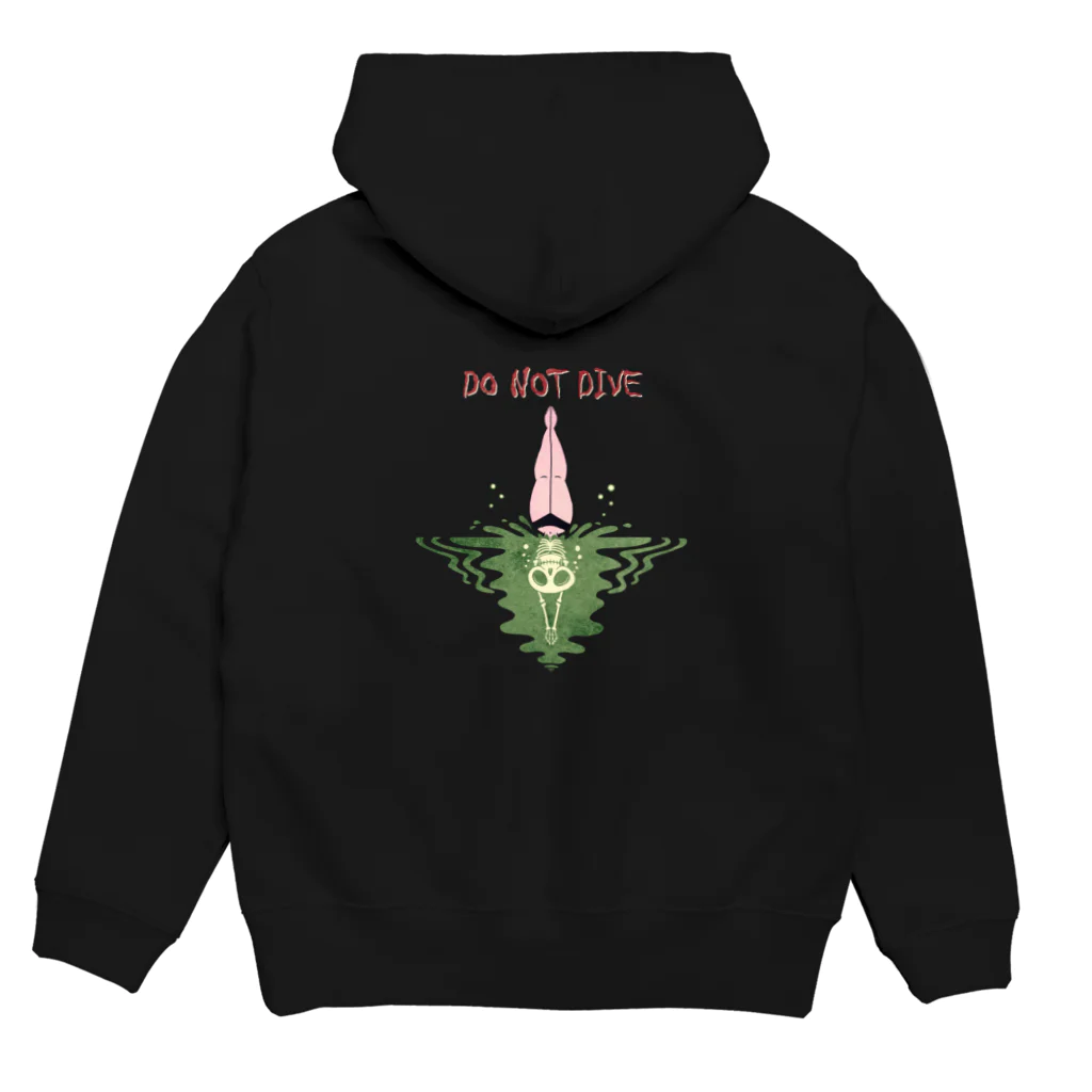 nidan-illustrationの"DO NOT DIVE" Hoodie:back