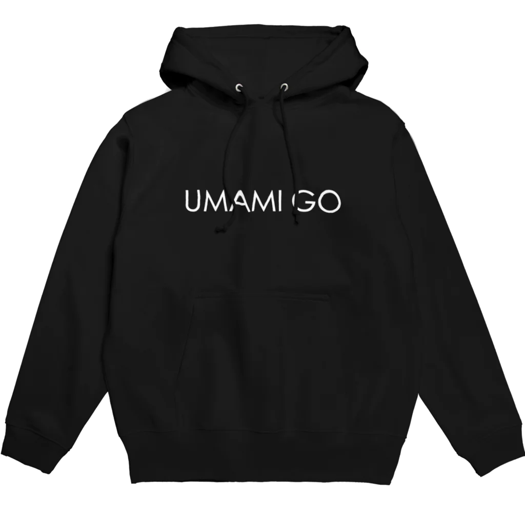 UMAMI GOのシンプル白ロゴ パーカー