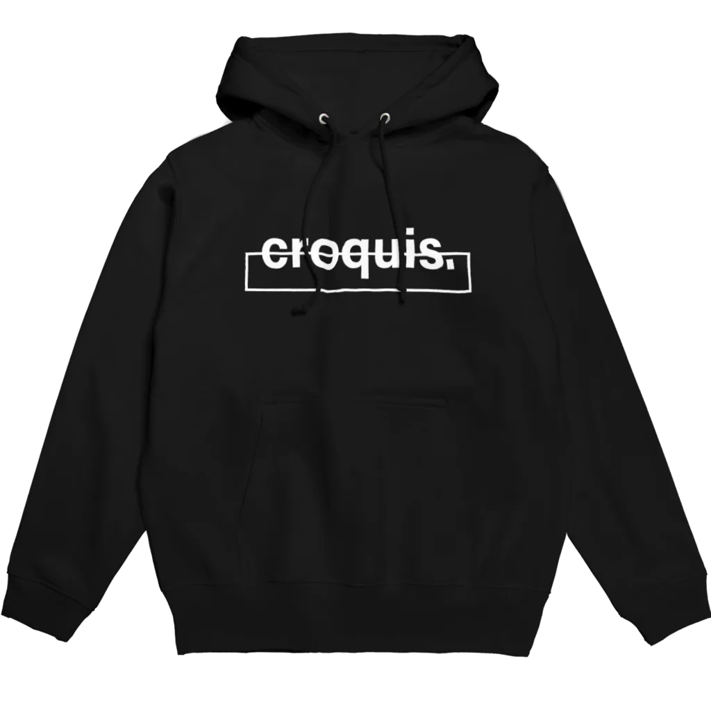 croquis.(クロッキー)のcroquis./ベーシックロゴ(白) Hoodie