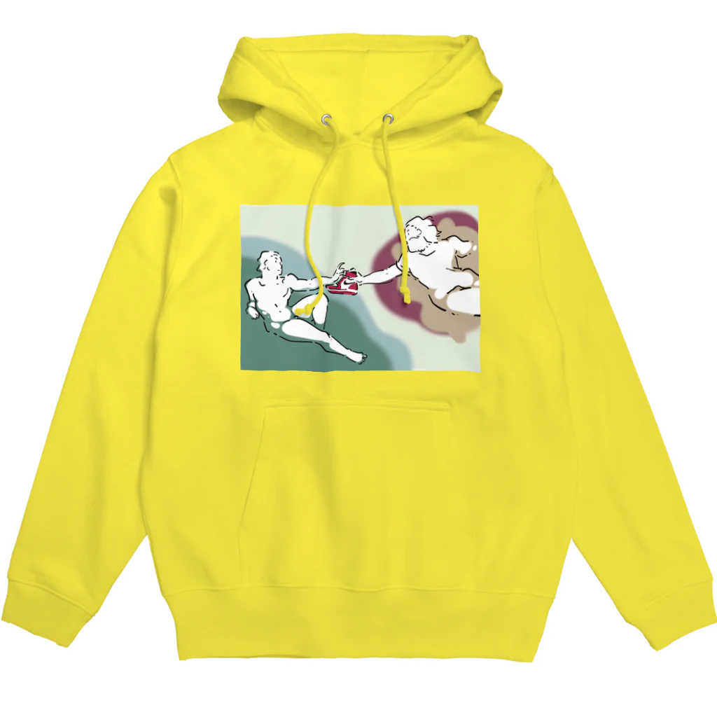 山形屋米店のアダムの創造SNKRS Hoodie