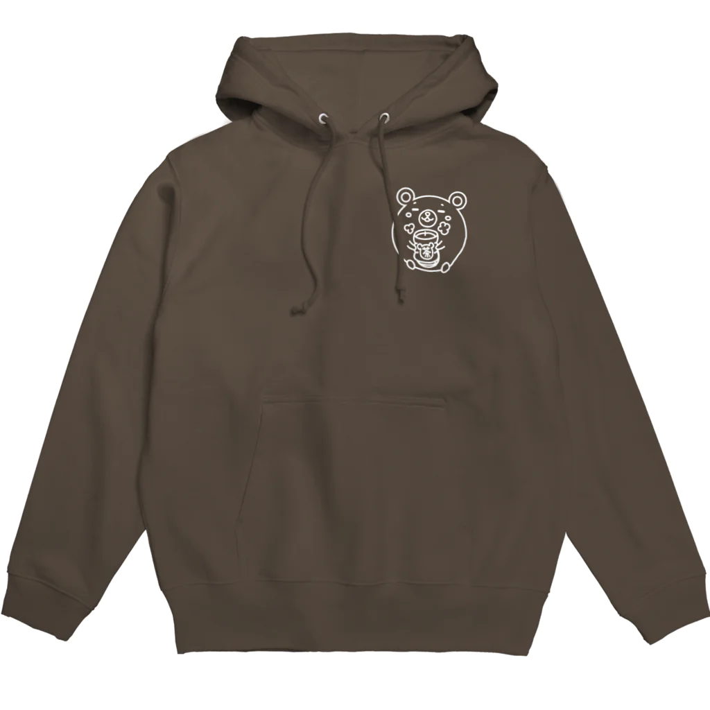 まるコロッ。のクマコロまる・ホッとする瞬間（小）（線画：白バージョン） Hoodie