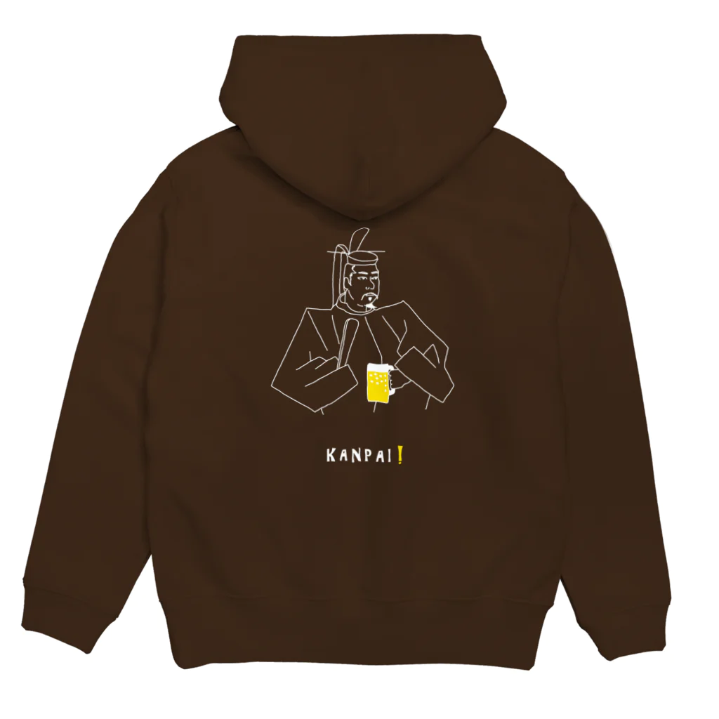 ビールとアート TM-3 Designの偉人 × BEER（源頼朝）白線画 パーカーの裏面