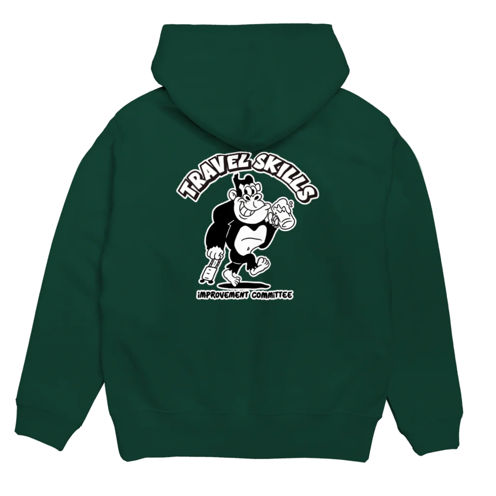 トラベルスキル向上委員会🦍🍺の両面ロゴ)トラスキパーカー Hoodie:back