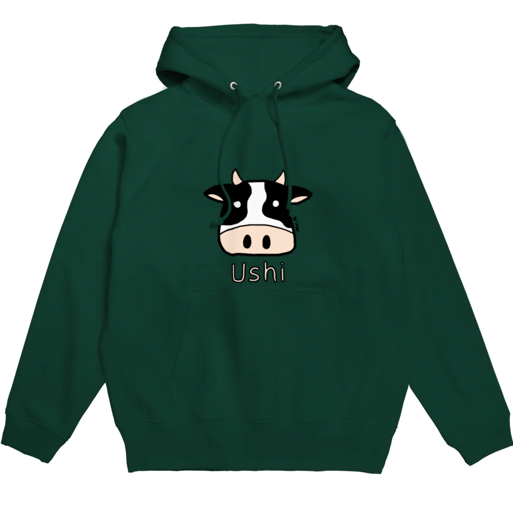 MrKShirtsのUshi (牛) 色デザイン Hoodie