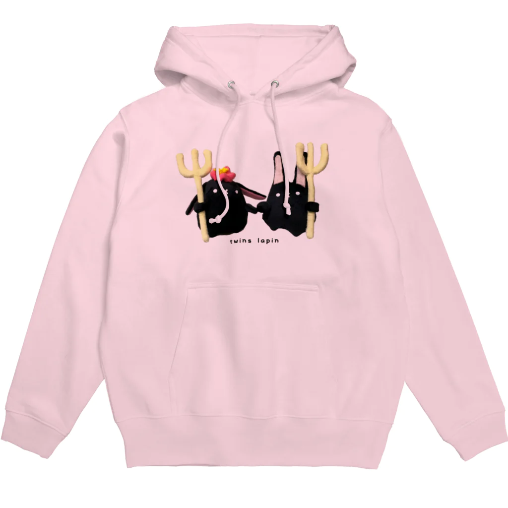 MST@twins lapin うさまろ ぴかまろのtwinslapinぬいぐるみイラスト Hoodie