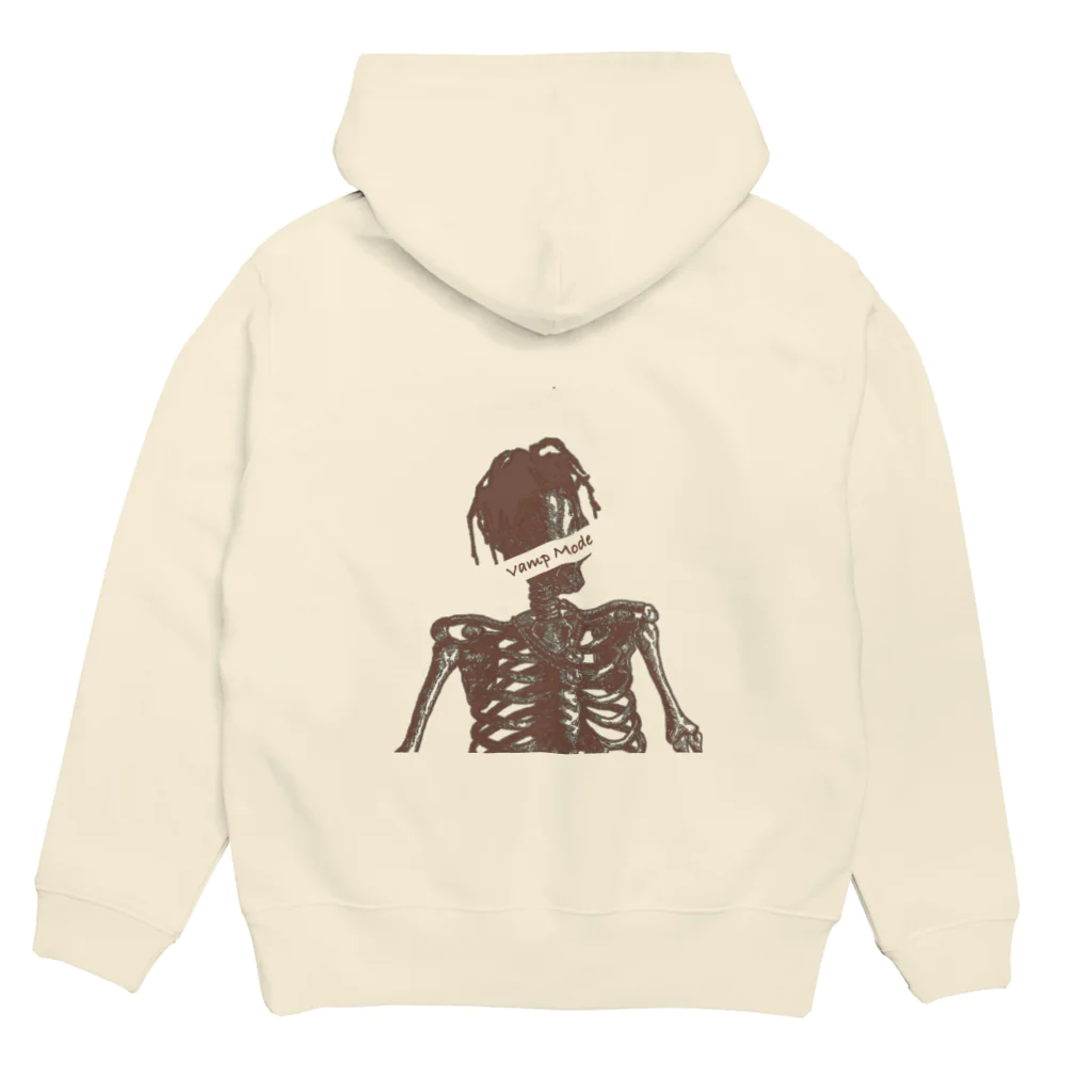 Vamp ModeのLogo (BROWN)＆ Back print Hoodie|Travis Scott skeleton パーカーの裏面