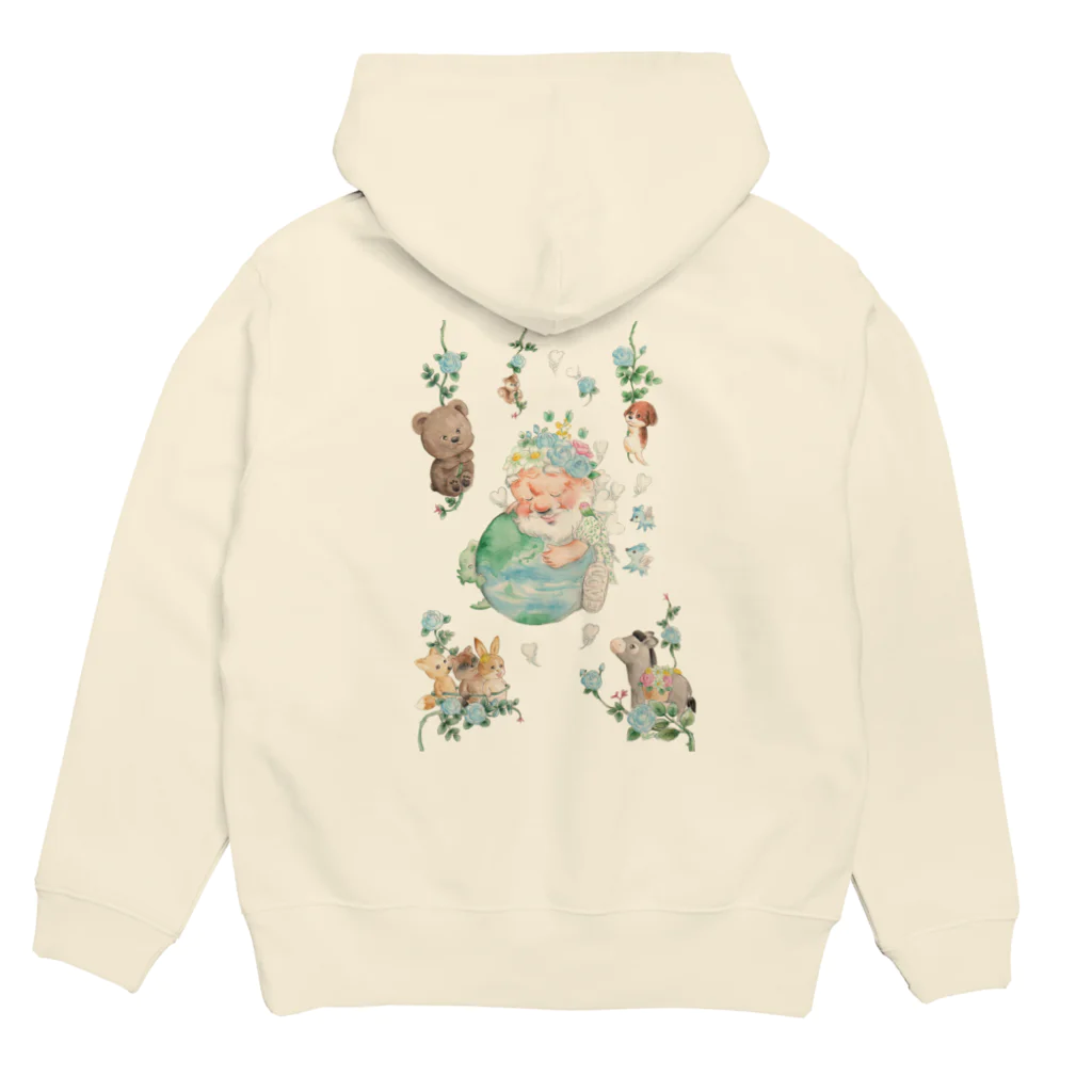 HUGNICOのニコじい「グリーンアース」 Hoodie:back