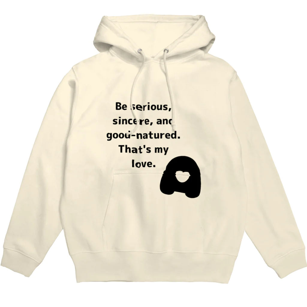 笑う犬のTシャツ屋さんの【Ａ型のための】This is standard. スタンダードなTシャツ・正面プリント（文字色→黒） Hoodie