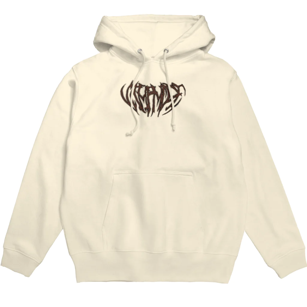 Vamp ModeのLogo (BROWN)＆ Back print Hoodie|Travis Scott skeleton パーカー