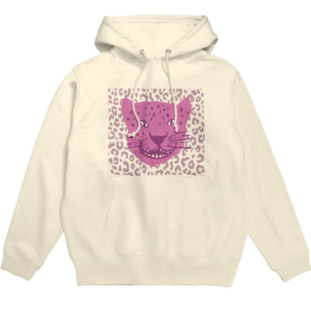 青豹のパープルジャガー柄付き Hoodie