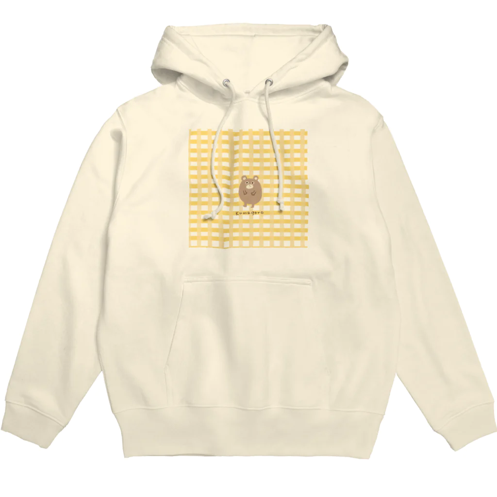 なゆごろうの黄色チェックくまごろう Hoodie