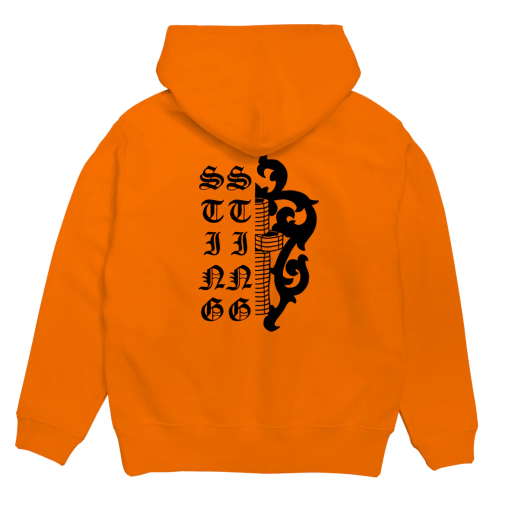 sting sting.410410のsting sting.Flame Cross logo(BLK) Hoodie:back