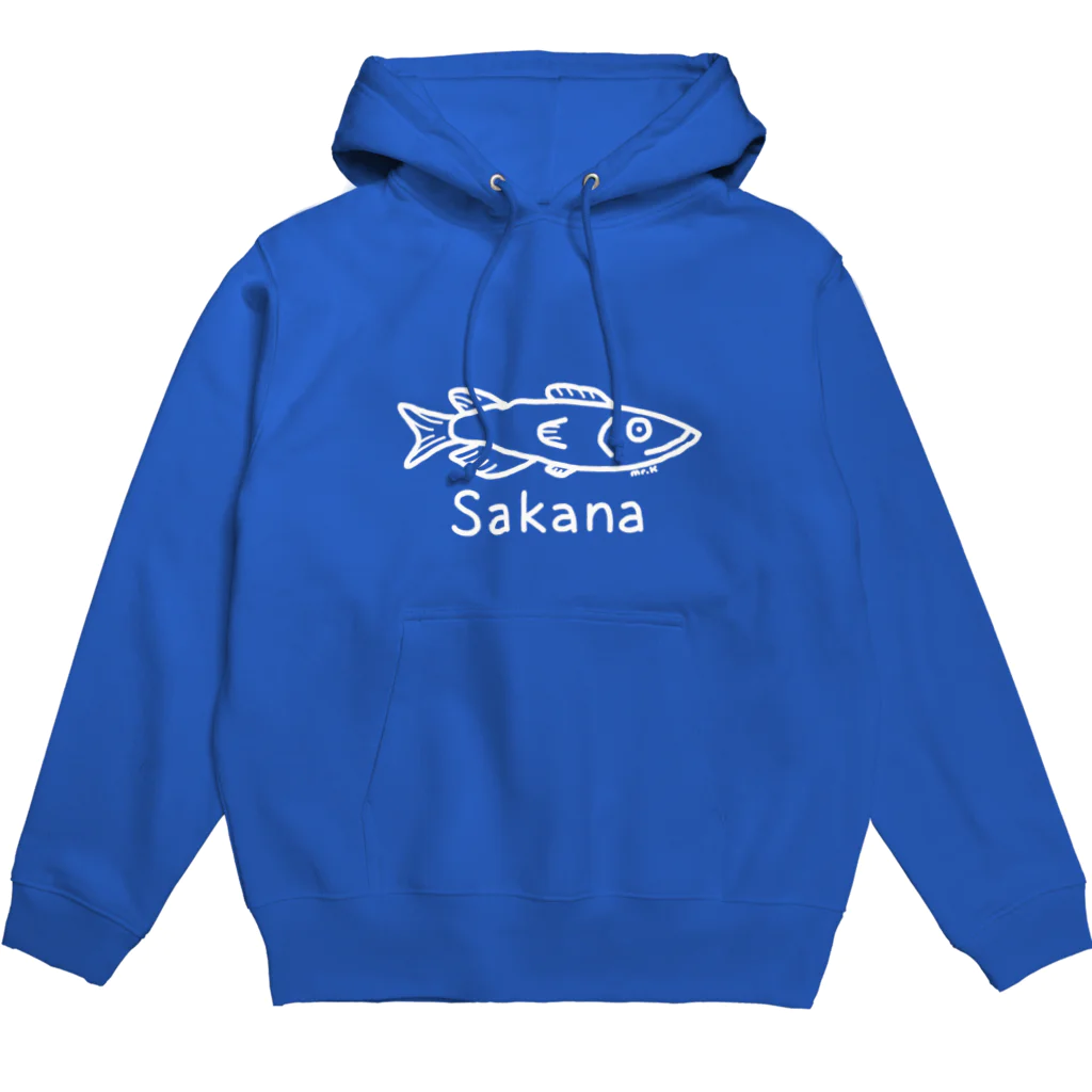 MrKShirtsのSakana (魚) 白デザイン パーカー