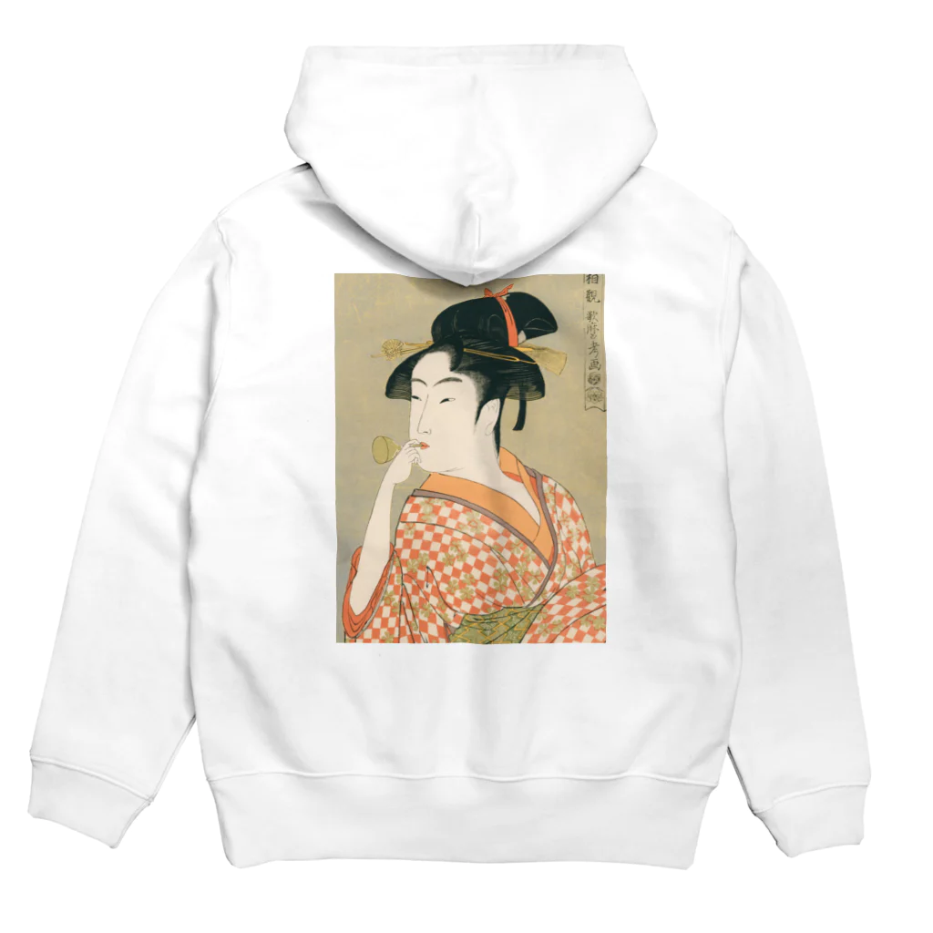 寿めでたや(ukiyoe)のUkiyoe　Utamaro Hoodie:back