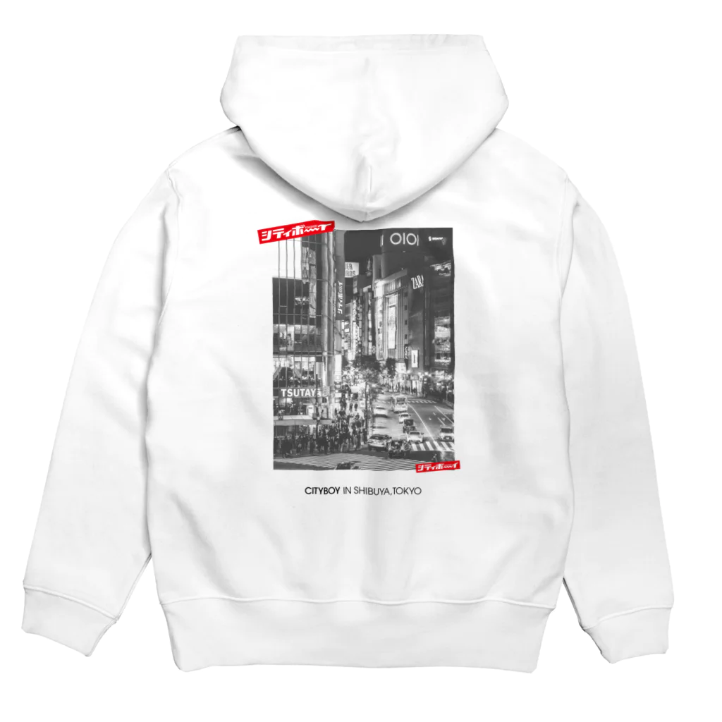 ÿøshihirøのCITY BOY フロントロゴレッドシリーズ Hoodie:back