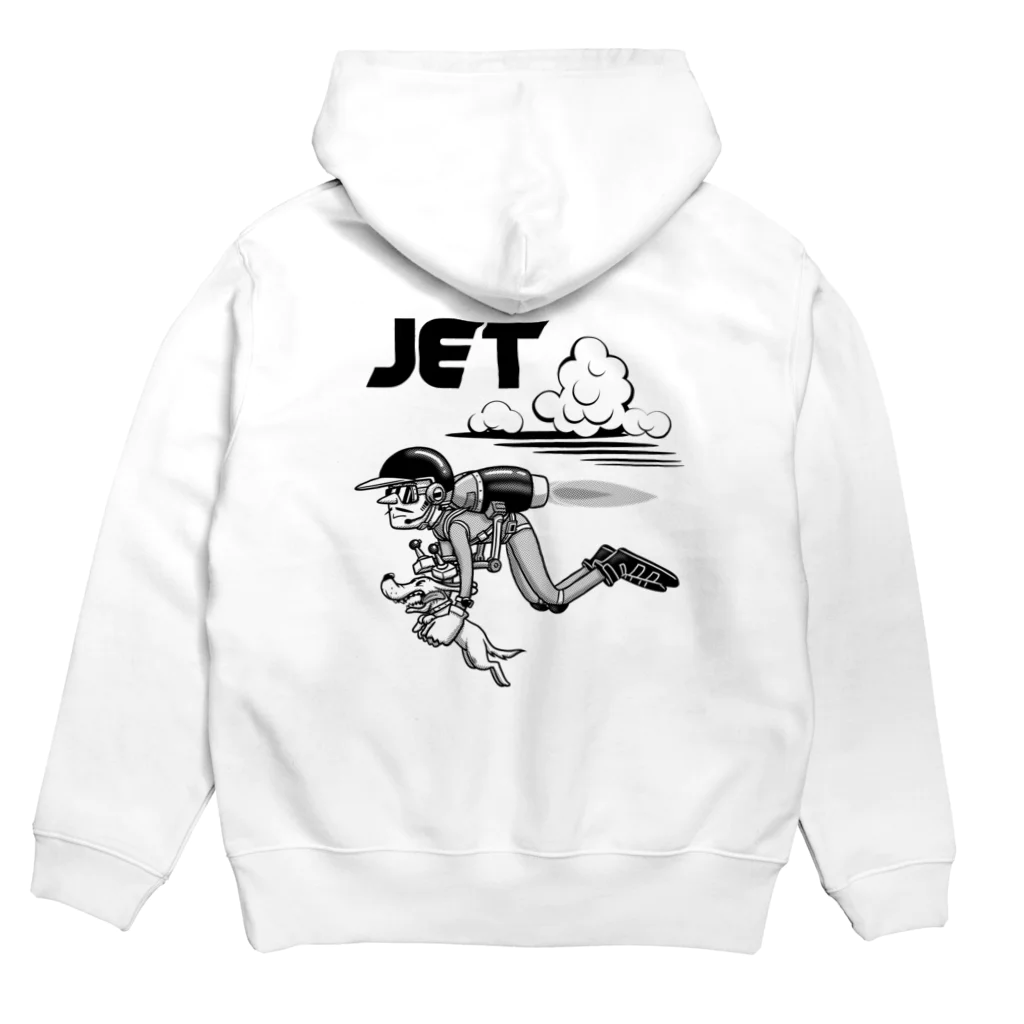 nidan-illustrationのhappy dog -JET- (black ink) Hoodie:back