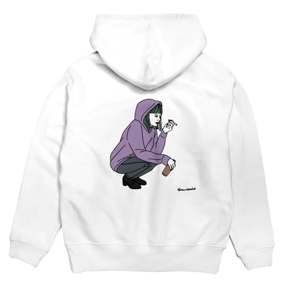 レトロでポップでチルいブランドのチルい女の子 Hoodie:back