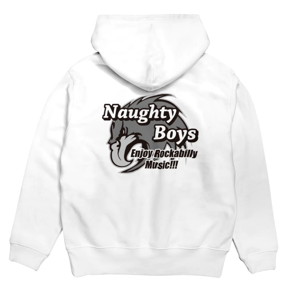 Naughty Boys official storeのNaughty Boys モノクロロゴ パーカーの裏面