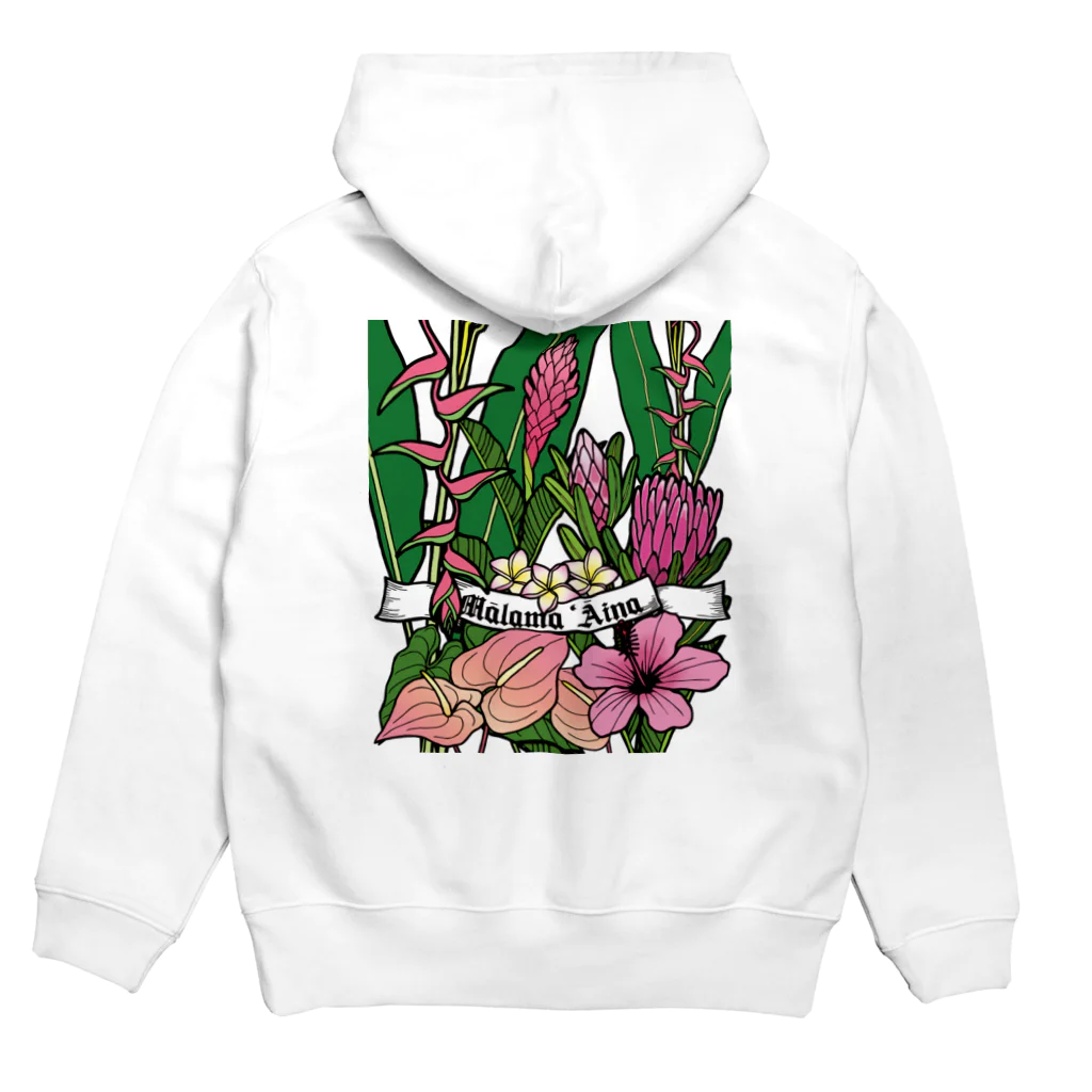 MĀLAMA Art & DesignのLogo × Pink Flowers パーカーの裏面