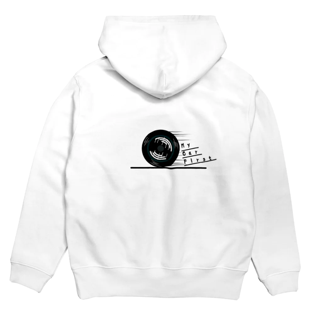 車ニア商店のマイカーファースト Hoodie:back