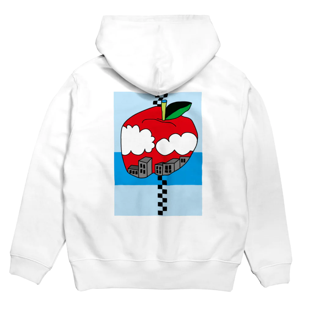 Blupiggの空飛ぶリンゴ Hoodie:back