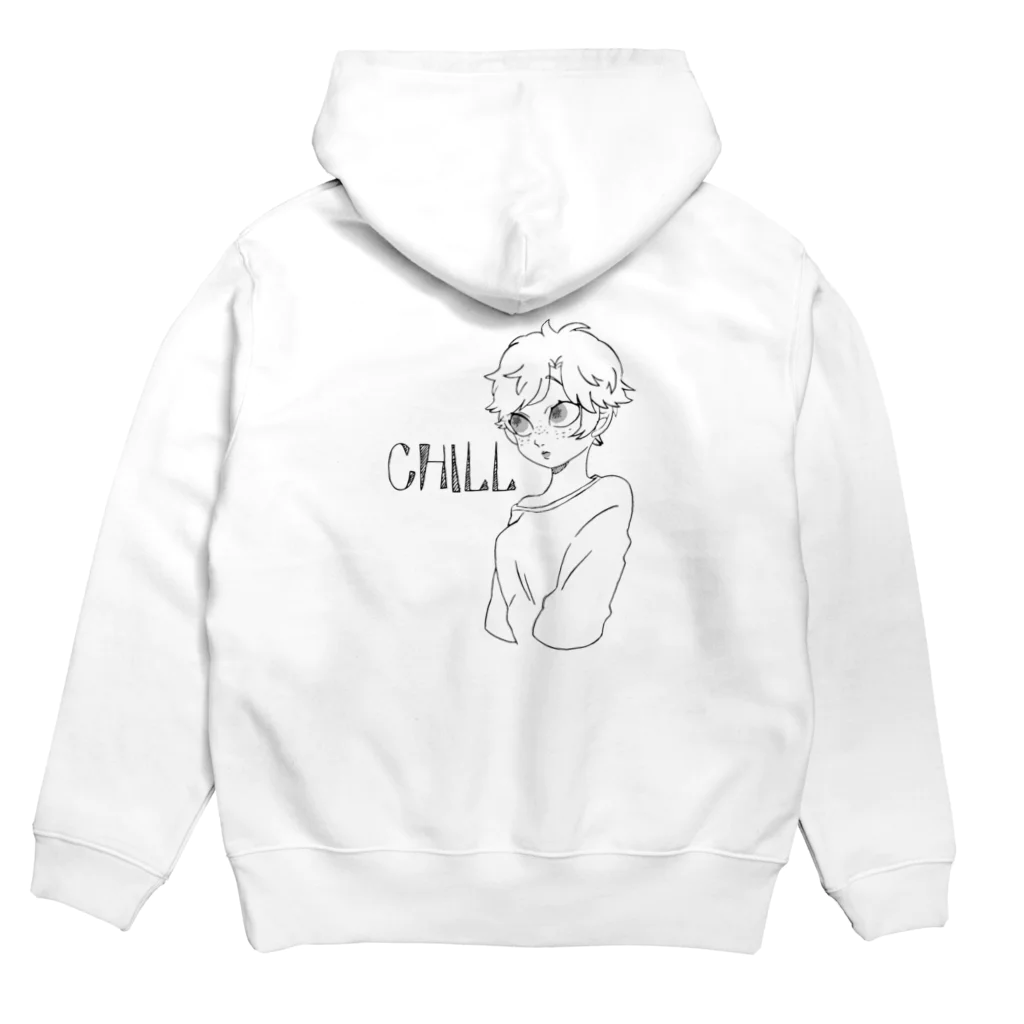 采屋のChill 黒 Hoodie:back