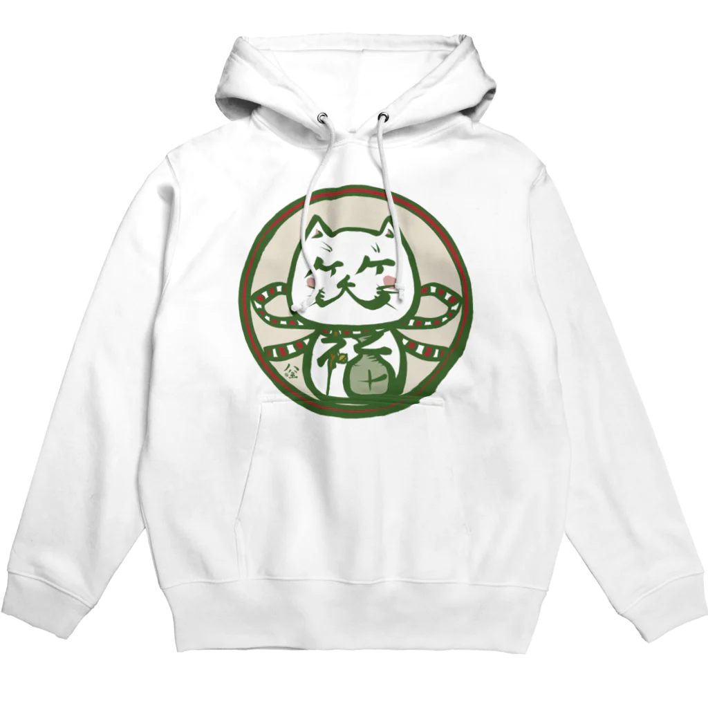 猫とネコ犬の笑福帝笑猫(緑) Hoodie