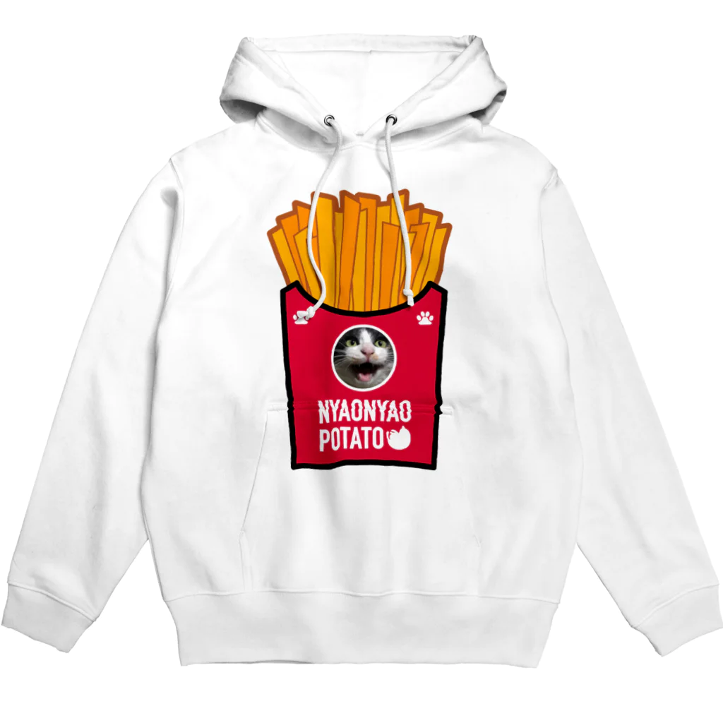 保護猫支援ショップ・パール女将のお宿のNYAONYAO POTATO🍟　レッド Hoodie