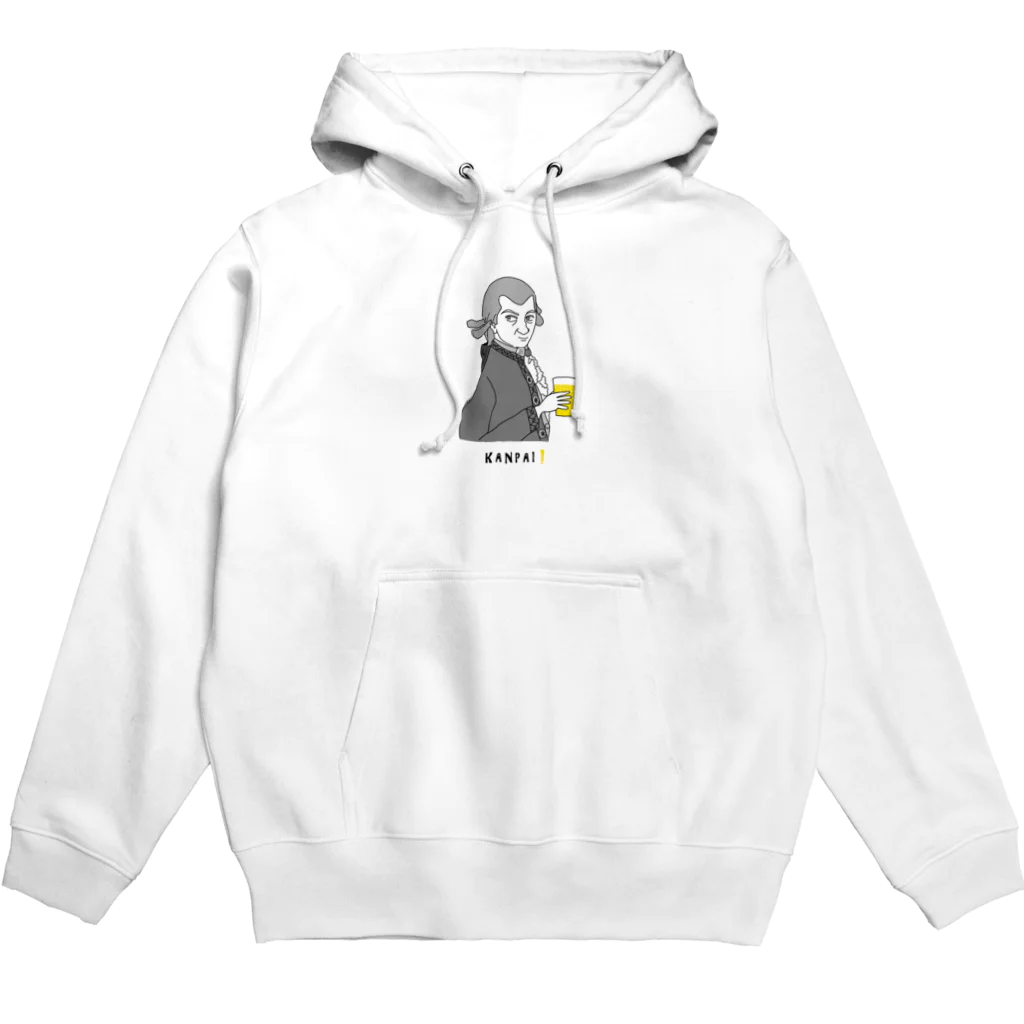 ビールとアート TM-3 Designの偉人 × BEER（モーツァルト）黒線画 Hoodie