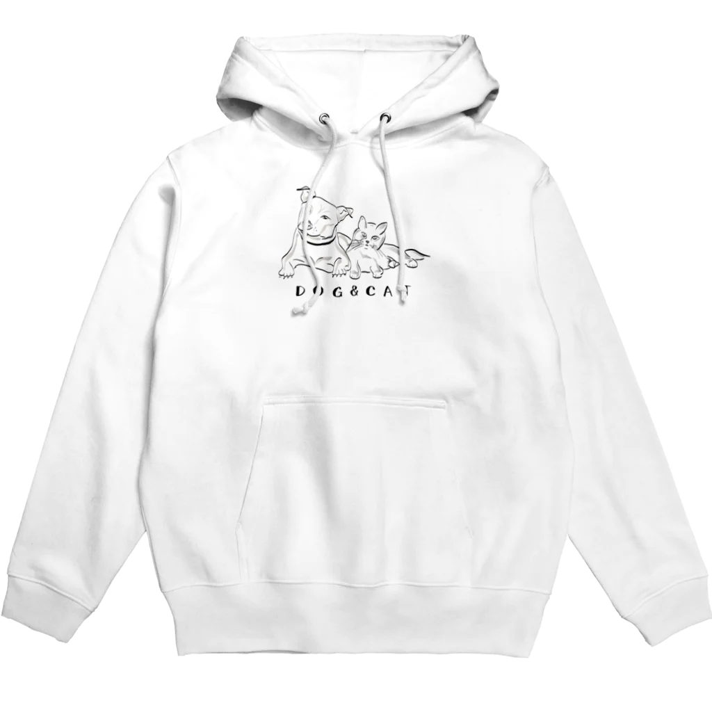 驚きアパレルの仲良し犬猫 Hoodie