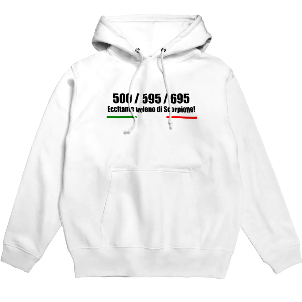 FIAT500 Merceのアバルト 黒文字 Hoodie