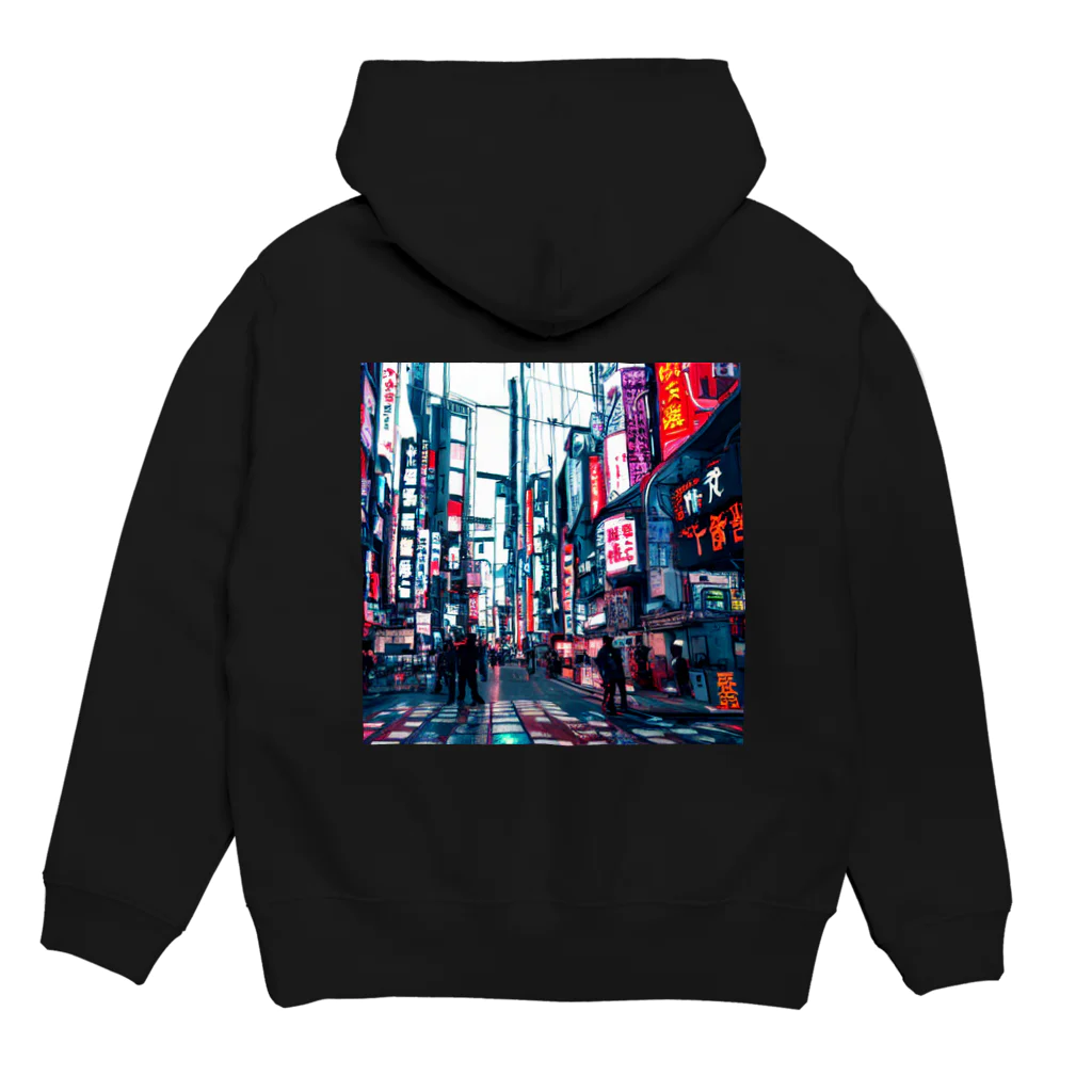 ぴすけのcyber in Tokyo (背面) Hoodie:back